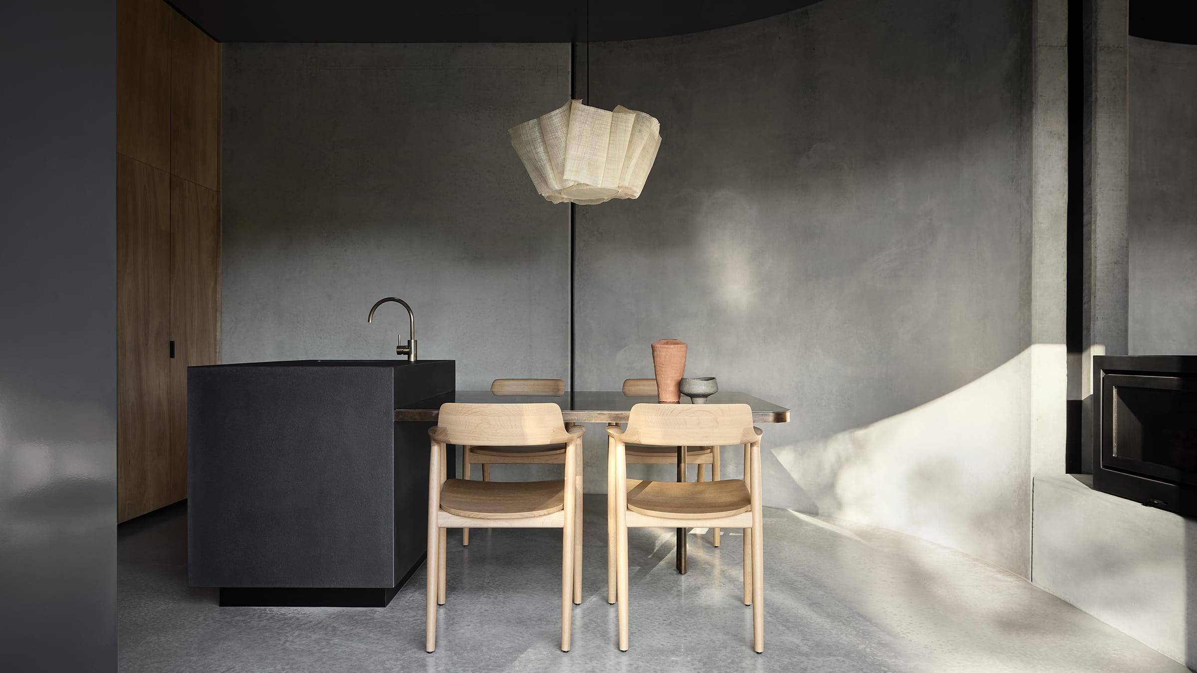 Constructed using pre-cast concrete panels