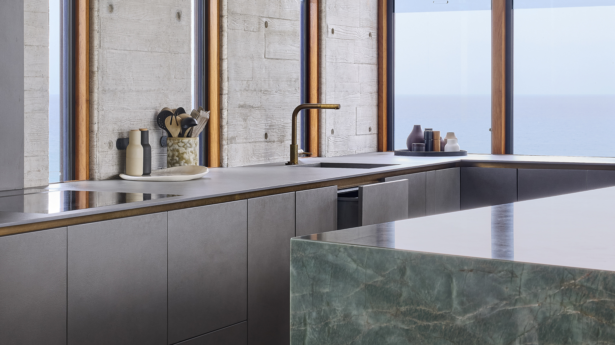 Interior with the long, narrow structure