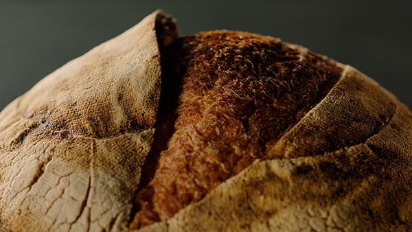 Open Multi Shelved Oven with a Freshly baked sourdough bread.