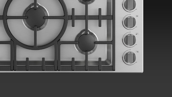 Top View of a Professional Style Gas Cooktop.